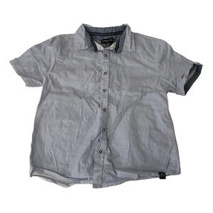 Kenneth Cole Short Sleeve Button Up Shirt Boys Size 10 Blue White Patterned